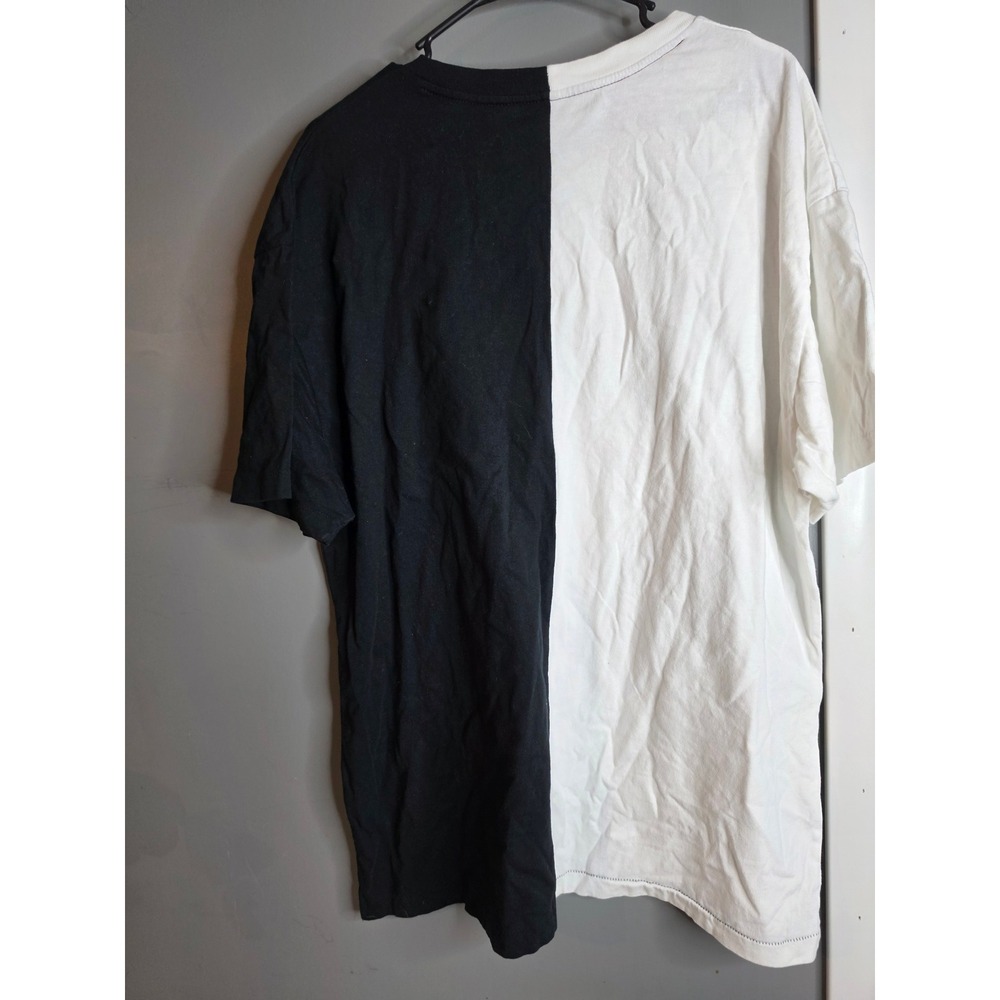 Coca-Cola Split Colorblock Graphic T-Shirt Black White XL International Logo - Picture 4 of 4